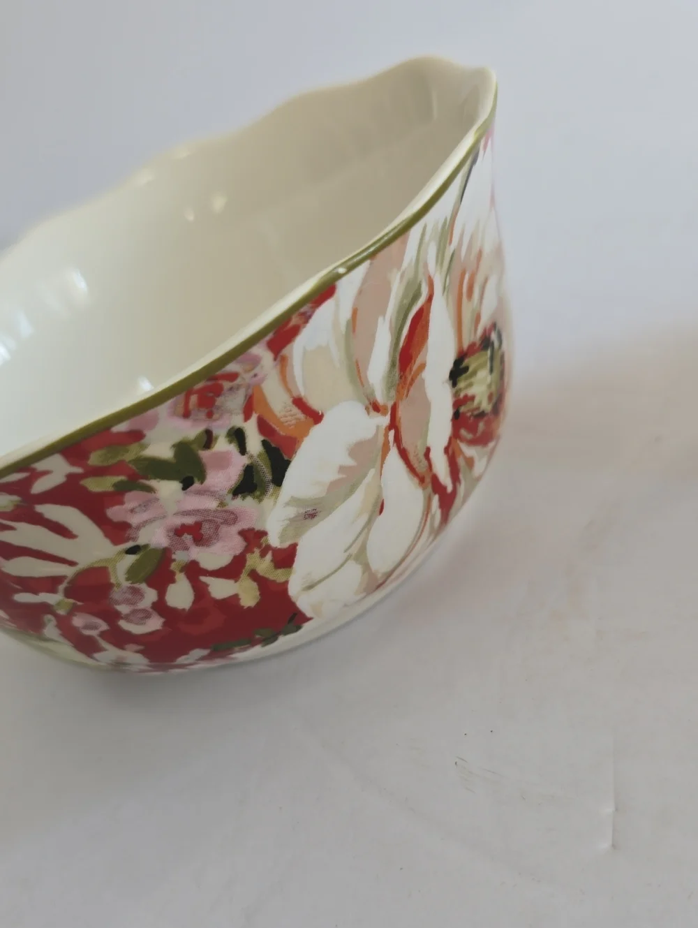 222 Fifth PTS International Set Of 2 Emilia Red Fine China Porcelain Cereal Bowl